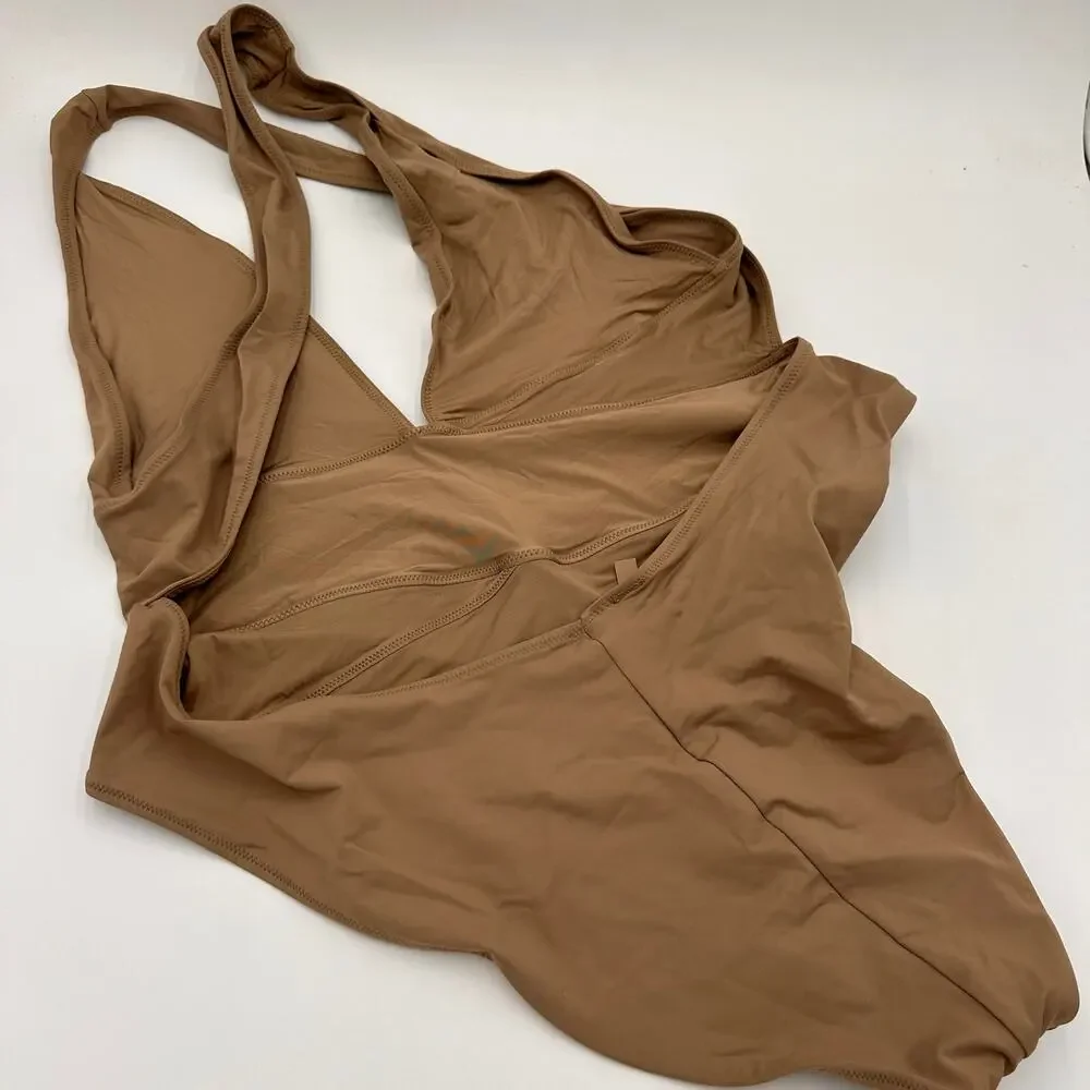 Skims Recycled Swim Cut Out Plunge Monokini Swimsuit Size 3X NWOT